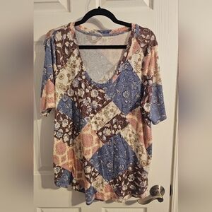Maurices Short Sleeve Patchwork Tee